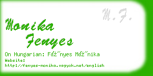 monika fenyes business card